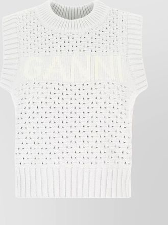 Ganni cotton blend knit vest