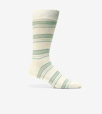 Cole Haan Mens Stripe Dress Crew Socks - Beige