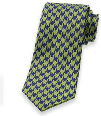 Paul Fredrick Patterned Woven Silk Tie in Green/navy at Nordstrom