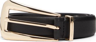 Tommy Hilfiger Lederg&uuml;rtel TOMMY HILFIGER TH WEST 2.5 cm breit, Damen, Gr. 100, schwarz, Obermaterial: 100% Rindsleder, G&uuml;rtel Lederg&uuml;rtel