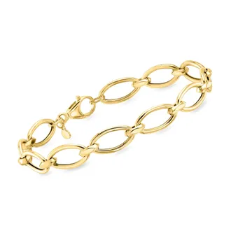 Ross-Simons Italian 14kt Yellow Gold Oval-Link Bracelet