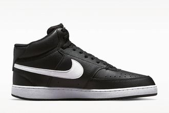 Nike Mens Court Vision Low Next Nature Shoes In Black/black/white