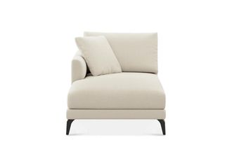 Castlery Lena Left Chaise Sofa Customized, (Washed Chenille) Cream (Matte Black Legs), Machine Washable, Removable Covers for Sofas, Castlery