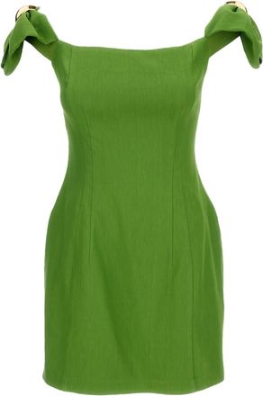 Elisabetta Franchi Green Linen Blend Mini Dress