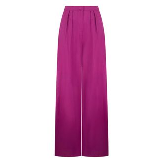 Alberta Ferretti Alberta Ferretti, Wide Trousers, female, Purple, Size: M Loose fuchsia elegant and soft pants