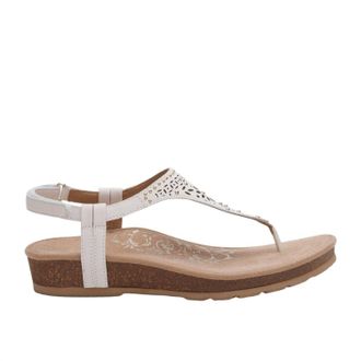 Aetrex Womens Evelyn Thong Sandal In Ivory
