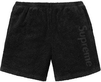 SUPREME SS18 Terry Logo Short Black Alphabet LOGO Shorts Unisex SUP-SS18-396