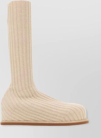 Amina Muaddi fabric knee-high boots
