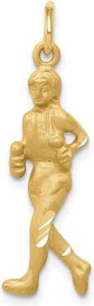 Diamond2Deal 10k Yellow Gold Solid Runner Charm
