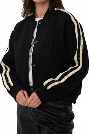 Esqualo Round Neck Bomber Jacket In Black