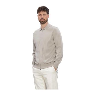 FILIPPO DE LAURENTIIS Hoodies & sweatvesten, Heren, Beige, L, Katoen, Fullzip Collo Polo Ml