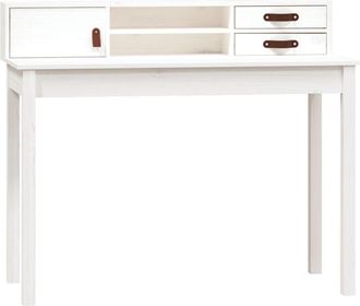 vidaXL Escritorio De Madera Maciza De Pino Blanco 110x50x93 Cm Vidaxl