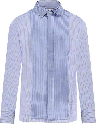 sacai Shirt in striped cotton popelines
