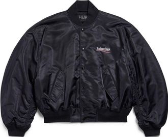 Balenciaga (WMNS) Balenciaga Political Campaign Varsity Jacket Black 763434TNO271000