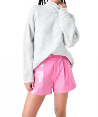 Grey Lab High Waisted Faux Leather Shorts In Pink