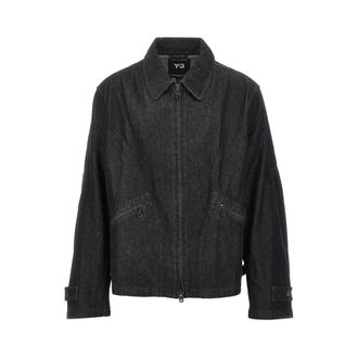 Yohji Yamamoto Giacca Blouson in Denim - - Jackets - Uomo - Nero - M