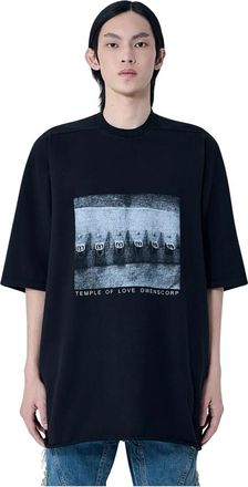 Rick Owens Jumbo SS T-Shirt - Heren - T-shirts - Zwart - XL - Katoen - Tops