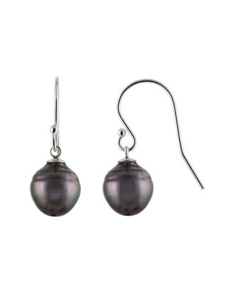 Splendid Pearls Silver 9-10Mm Tahitian Pearl Earrings