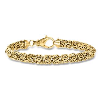 Ross-Simons 18kt Gold Over Sterling Silver Small Byzantine Bracelet