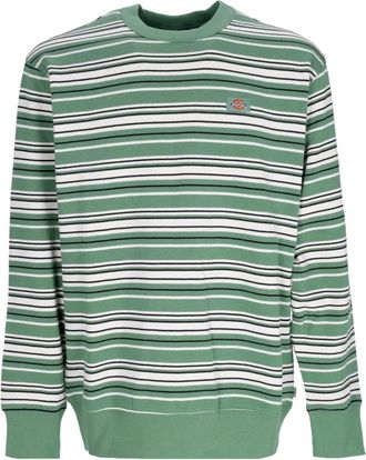 Dickies Gestreepte Crewneck Sweatshirt Donker Ivoor - Heren - Ronde hals truien - Groen - XL - Katoen - Truien & Vesten