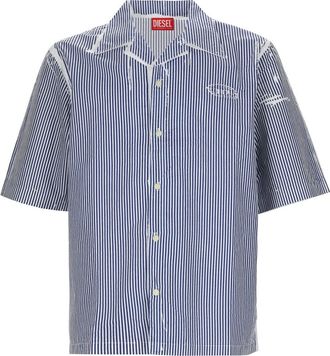 Diesel Neutrals Vertical Stripes Boxy Shirt