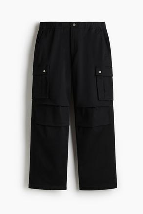 H&M Cargohose in Loose Fit - Schwarz