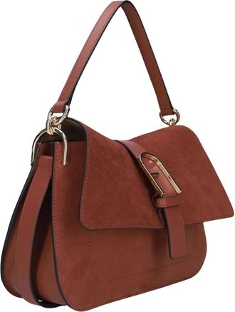 Furla Tassen, Dames, Bruin, ONE Size, Leer, Flow M Handtas