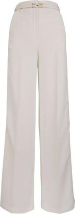 Elisabetta Franchi Dames, Broeken, Beige, Maat: 2XS Satijn