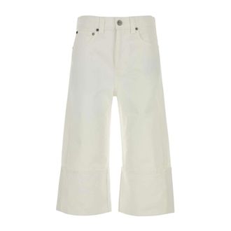 Khaite Wide Jeans, female, White, Size: W27 Denim Capri Pant