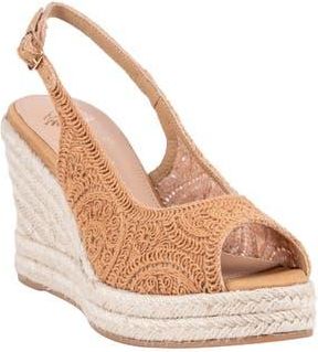 Good Choice Shoes Bowery Lace Espadrille Wedge Slingback Sandal in Tan at Nordstrom Rack, Size 7.5