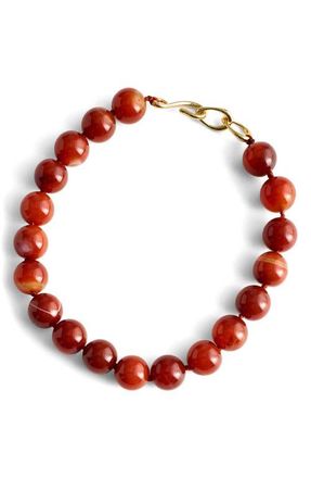 Madewell Semiprecious Stone Oversize Beaded Choker Necklace in Cherry at Nordstrom