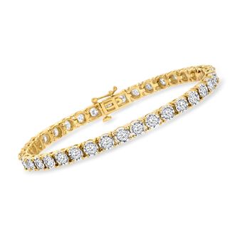 Ross-Simons Diamond Tennis Bracelet in 18kt Gold Over Sterling