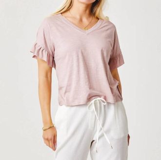Carve Designs Hazel V-Neck Top In Fawn