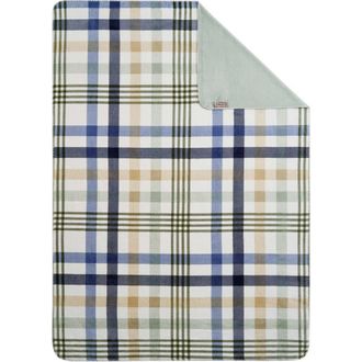 Hunter Reversible Plush Throw Blankets in Sea Foam Bristol Plaid at Nordstrom