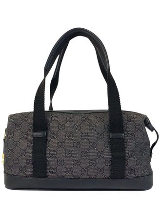 Gucci Gg Tote Handbag Black Gold (Authentic Pre-Loved)