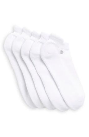 Zella All Purpose Cushioned 5-Pack Tab Back Socks in White at Nordstrom Rack, Size Regular