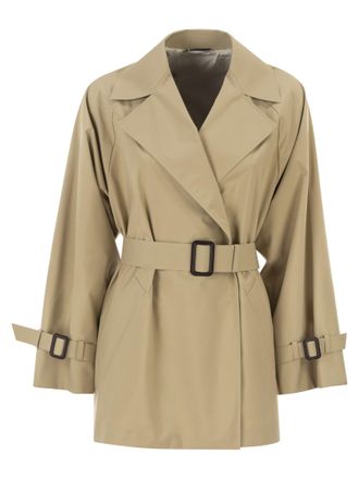 Max Mara Weekend Maxmara Wkdovatta Short Trench Coat In Water Repellent Canvas
