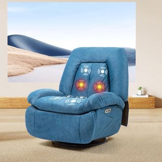 OEM Sill&oacute;n De Masaje El&eacute;ctrico Relajante Con Calefacci&oacute;n Por Vibraci&oacute;n, Funci&oacute;n Giratoria, Conectores Tipo C Y Usb, 1 Bolsillo Lateral, Reclinable Para Ve