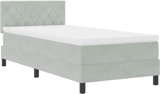 vidaXL Vidaxl - Cama Con Somier Y Colch&oacute;n Gris Claro 100 X 200 Cm Tela