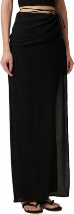 Magda Butrym Draped Wrap Maxi Skirt With Beads In Black