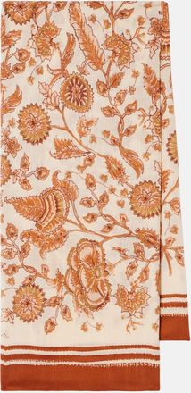 Loro Piana Sciarpa in cashmere e seta con stampa floreale