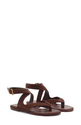 Mango Ankle Strap Sandal in Chocolate at Nordstrom, Size 6Us