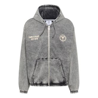 Carlo Colucci Almost Denim Sweat Jacket - Heren - Spijkerjassen - Zwart - XL - Denim - Jassen
