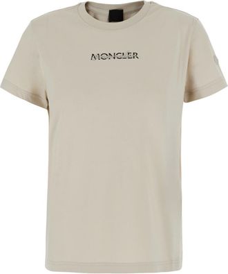 Moncler Off White Logo Crew Neck T-Shirt