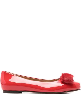 Ferragamo Varina Fur Patent Leather Ballet Flats Ballet Flats. Shoes