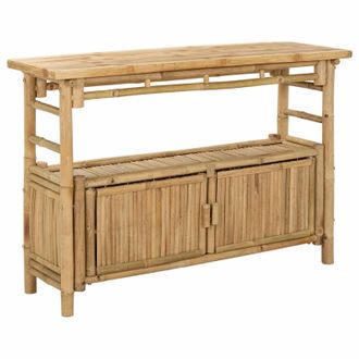 vidaXL Mesa Consola Con Estante Natural 110 X 35 X 75 Cm Bamb&uacute; Vidaxl