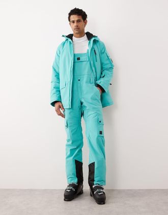 OOSC Yeh Man - Pantaloni con pettorina color acqua-Blu