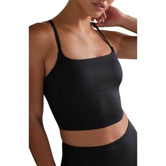 Rhone Shimmer Longline Bra in Pure Black at Nordstrom Rack, Size X-Small