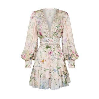 Camilla Button Front Frill Silk Dress - Palacio Playground