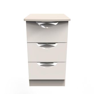 Welcome Furniture Cairo Ready Assembled Bedside Table with 3 Drawers - Kashmir Gloss & Kashmir - Welcome Furniture | TJ Hughes